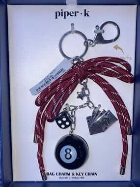 Piper.k Lucky 8 Ball Casino Bag Charm Keychain